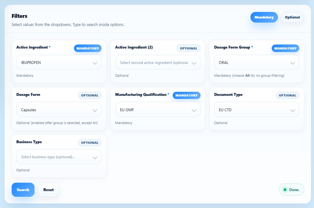 PharmaLic dashboard screenshot